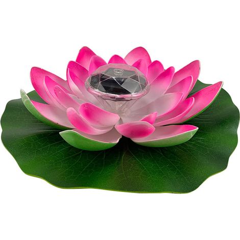 2 Lampes solaires Lotus, LED étanche, éclairage jardin, terrasse, piscine, allée, décoration fête (1/5)