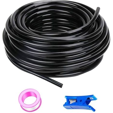 50 Meter PolyuréthaneTuyau Noir Pneumatique, PU Tuyau Air, 8 mm OD x 5 mm ID, Polyuréthane PU Air Kit + 1 Pcs Coupe-Tuyau (1/5)