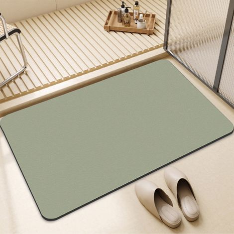 Tapis De Bain En Terre Diatomée - 40 X 60 Cm - Absorbant Rapide Et Séchage Rapide - Antidérapant - Pour Salle De Bain Douche Baignoire Entrée Chambre (1/5)