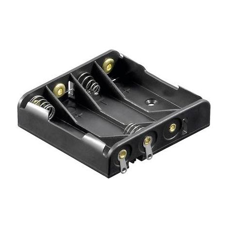 Support de pile 4x LR3 (AAA) Goobay 12468 raccordement à souder (L x l x H) 52 x 49 x 13 mm X96720 (1/2)