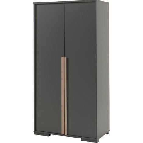 Armoire 2 portes bois hêtre gris anthracite London (1/3)