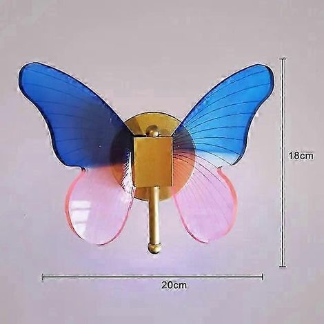 Applique murale LED papillon, lampe de chevet, éclairage intérieur pour chambre à coucher ou salon, luminaire d'ambiance (lumière blanche multicolore) (1/4)