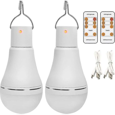 Lampe LED rechargeable USB, lampe de camping portable Afoskce avec télécommande et minuterie, 5 modes d'éclairage, crochet, ampoules intelligentes 1500 mAh-AquaForge (1/3)