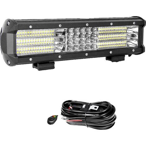 Barra de luz de alto brillo, construcción duradera, 30 cm (12 pulgadas), 330 W, con cable. (1/2)
