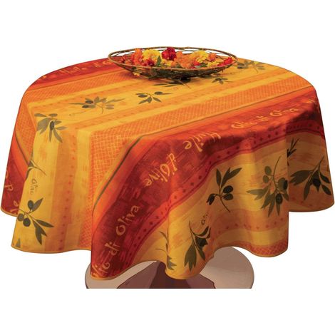 Nappe Anti-Taches Olivo Rouge - Taille : Ronde diamètre 160 cm (1/5)