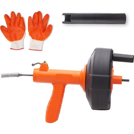 Déboucheur de canalisation 762 cm, serpentin de plomberie à avance automatique, avec fixation pour perceuse et gaine de protection, adapté cuisine, salle de bain, évier et douche. (1/5)