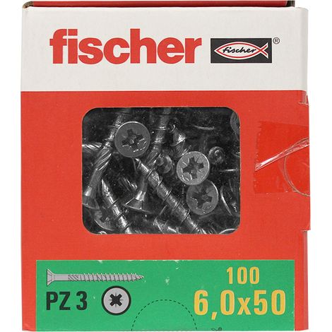 FISCHER Vis à bois FPF II PZ3 6x50mm - boîte de 100 pièces (1/5)