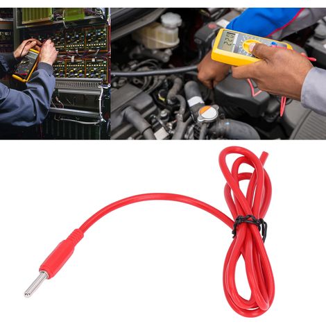 Câble de test mâle-mâle avec fiches bananes 4 mm, rouge (J.70004) (1/5)