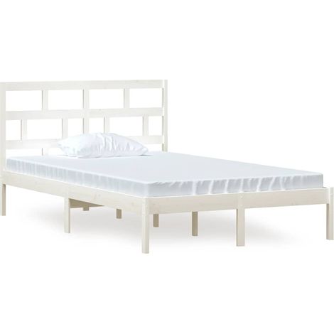 Maison Exclusive - Cadre de lit sans matelas blanc bois massif 120x200 cm (1/5)