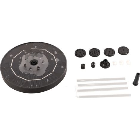 Pompe solaire fontaine avec 7 lumières LED colorées et 6 buses pour bassin extérieur, jardin, villa, décoration extérieure (1/5)