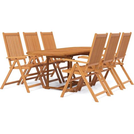 Maison Exclusive - Set Mobili da Pranzo per Giardino 7 pz Legno Massello di Acacia 160-240 cm (1/5)