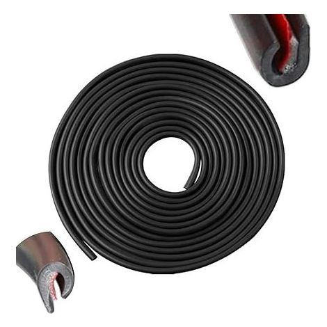 Kit de protección de borde de puerta de 5 m - Espuma autoadhesiva en forma de U - Parachoques resistente a los arañazos - Compatible con SUV/MPV/automóviles - Negro (1/5)