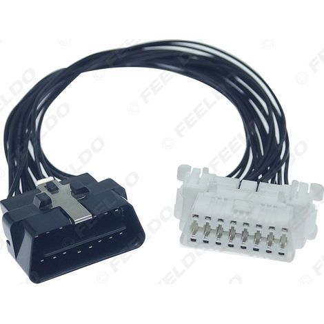 OBD2 II 16-pin male-female extension cable for electronic cable testing, compatible with Toyota/Nissan vehicles. (1/5)