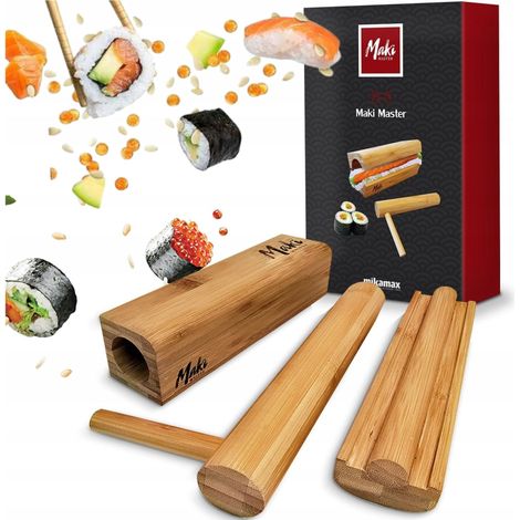 Juego para hacer sushi, bazooka tubular, rodillo de madera, como regalo. (1/5)