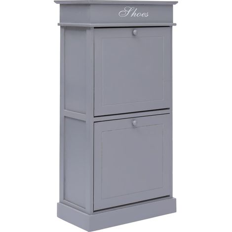 Scarpiera mobile contenitore per scarpe mobile per ingresso/corridoio/soggiorno 50 x 28 x 98 cm legno di Paulownia grigio 020021774