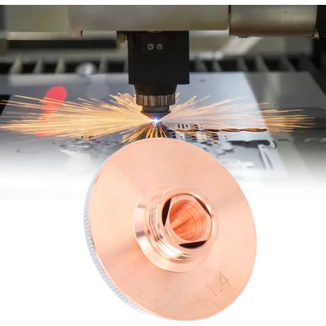 Buse de coupe à double fibre optique, buse de coupe soudée chromée en cuivre, buse laser, buse de coupe pour machine laser, orifice de 1,4 mm. (1/5)