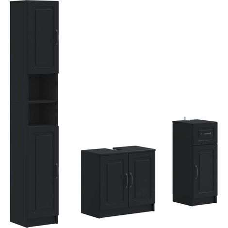 3 Piece Bathroom Cabinet Set UTRECHT Engineered Wood vidaXL (1/5)