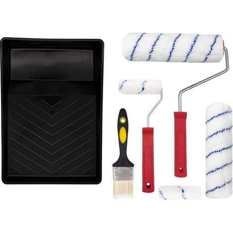 Kit de Rouleaux de Peinture et Pinceau à Peinture 8 Pièces, avec Mini Rouleaux, Pinceau de Peinture, Cadre de Rouleau, Pour Peinture de Mur et Plafond (1/5)