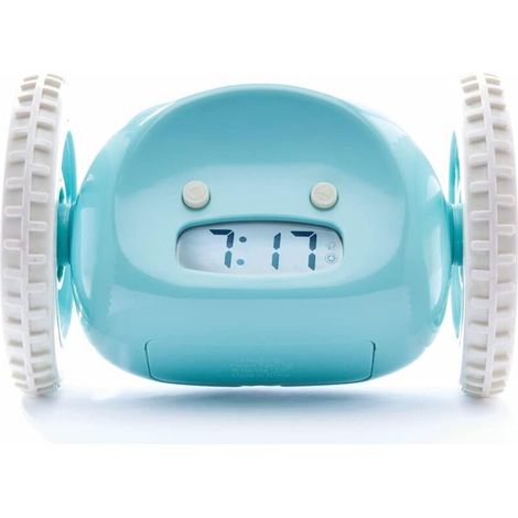 , Réveil Matin Roulant (Le Originale) Tres Fort pour Le Gros Dormeurs (Robot Clockie pour Le Chambre Adultes et Les Enfants) Cool, Amusant, Sauteur, Chasse, Fuir, Bouge, Qui Roule (Bleu) (1/5)