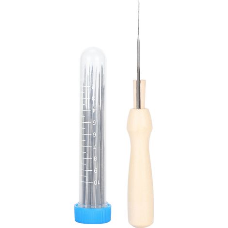 Wool Felting Tool Kit Pack Needle Metal Complete with Wooden Handle Bottle for DIY Toy Craft (1/5)