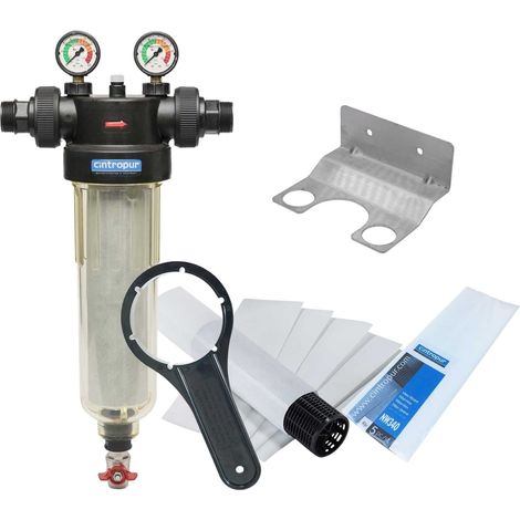 Kit Filtre à Tamis Cintropur Nw340 1 pouces 1/4 + Fixation Murale + 5 Tamis Filtrants 25µm (1/4)