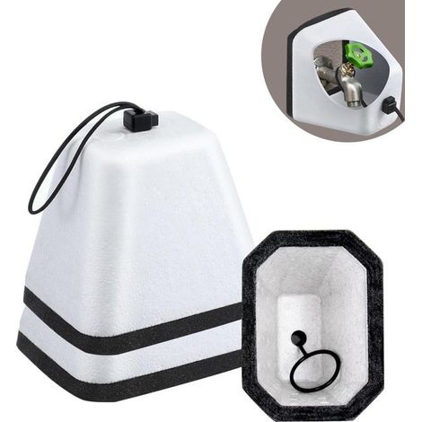 Protection extérieure pour robinet - Couvercle de robinet - Protection antigel - 2 pièces - Mousse isolante avec joint d'étanchéité - Protection jusqu'à -25 °C - Convient pour le jardin, la maison et (1/5)