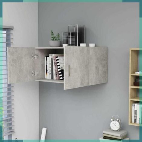 802799 Armoire murale Gris béton 80x39x40 cm Bois d'ingénierie (1/5)