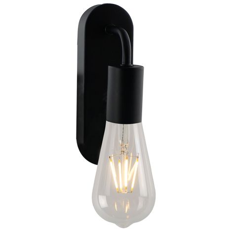 Applique da parete David Nero sabbiato IP20 1 x E27 Novaline (1/2)