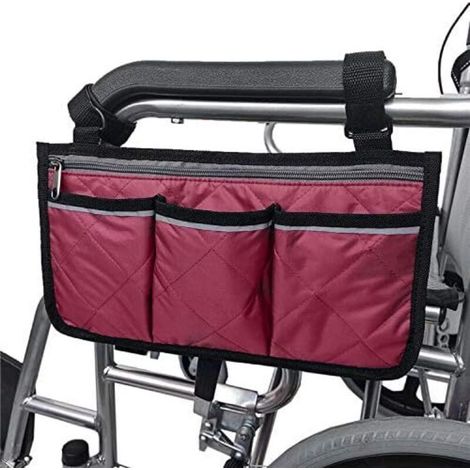 Aufbewahrungstasche für die Armlehnen des Rollstuhls, wasserdichte Tasche mit 4 Fächern
