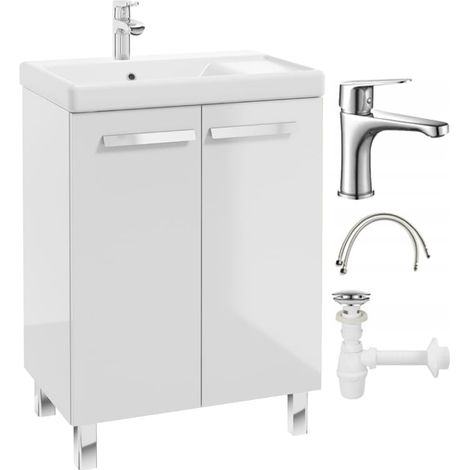 Conjunto de baño: mueble con lavabo 80x60 + grifo, sifón, tapón de clic-clac Bonita (1/5)