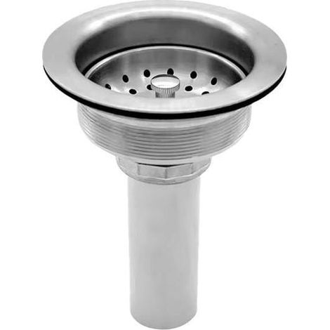 114mm Stainless Steel Kitchen Sink Waste with Removable Strainer Basket, Drain Plug and Fitting Kit MUMU (1/4)