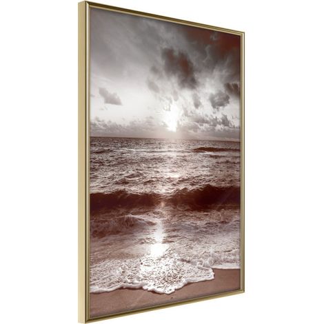 Affiche Murale Encadrée "Whisper of the Sea" 40 x 60 cm Or (1/2)