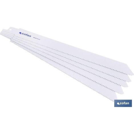 Hoja de sierra de sable bimetal 130x14 mm, 14 dientes TPI, pack de 5 unidades (1/5)
