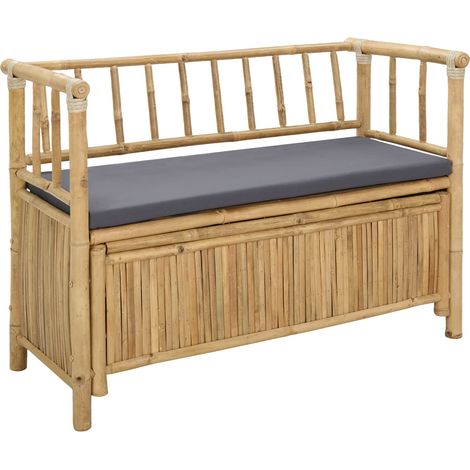 Panca da Giardino con Contenitore 110 x 47 x 80 cm Bambù vidaXL