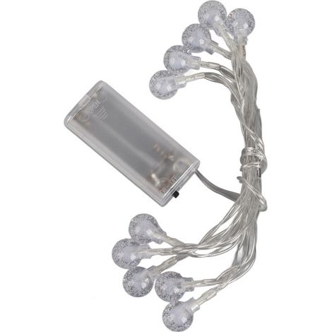 Jeffergarden Guirlande Lumineuse Globe Alimentée par Piles Colorée IP66 Ampoule LED tanche Guirlande Lumineuse pour Décorations de Vacances de Nol Coloré 1,5 Mètres 10 Lumières 2 Piles