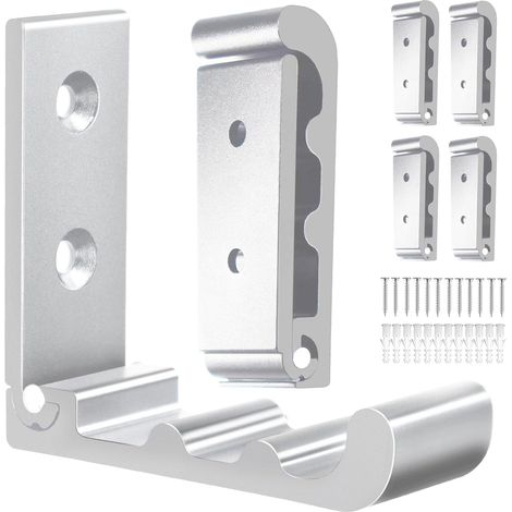Wandhaken faltbar, 6er Set, für Kleiderhaken, Handtücher, Mäntel, Hüte, Rucksäcke, Kleiderbügel - abnehmbar, wellenförmig (silber, 6 Stück)