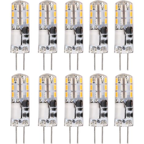 Lot 10 ampoules LED G4 24LED 1,2W, source lumineuse bi-pin 12V pour plafonnier et applique murale (1/5)