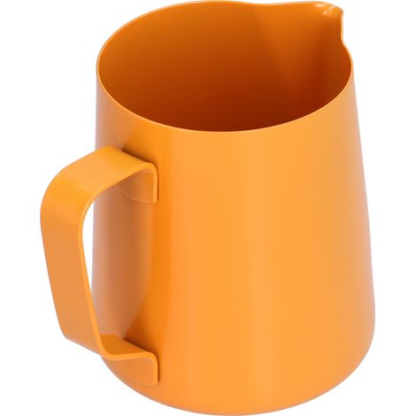 400-ml-Milchkännchen aus Edelstahl mit PTFE-Tülle zum Aufschäumen von Kaffee, für die Küche, Orange (1/5)