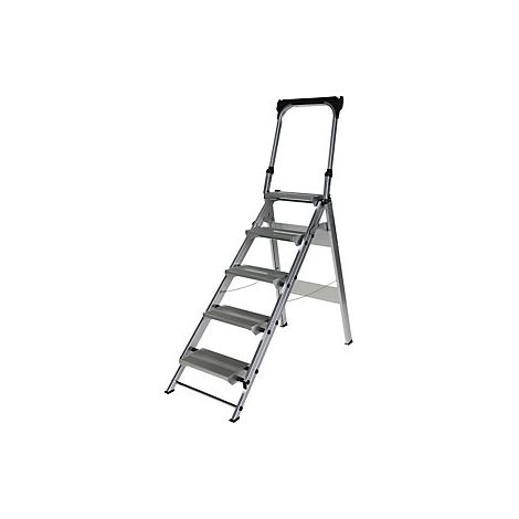 Escalera plegable de aluminio  con arco de seguridad  5