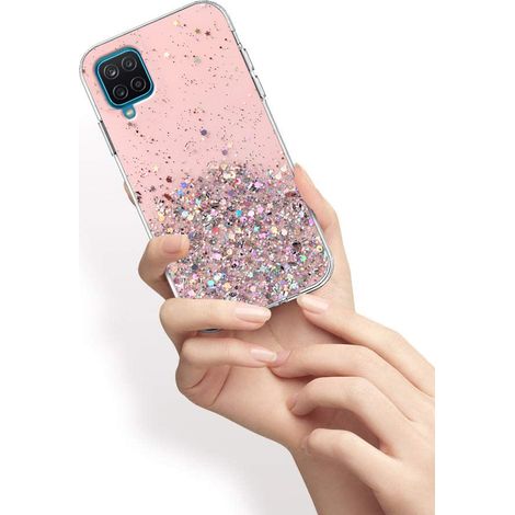 Funda para Samsung Galaxy A12 / M12 / A12 2021, brillante, rosa. (1/3)
