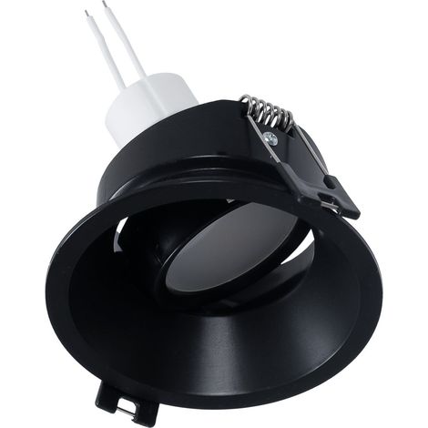 KIT Aro Empotrable Ø93mm (negro) + Bombilla GU10 5,4W + - Blanco Neutro