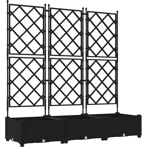 Maison Exclusive - Vaso da giardino 3 pcs Nero 120 x 40 x 125,5 cm Plastica