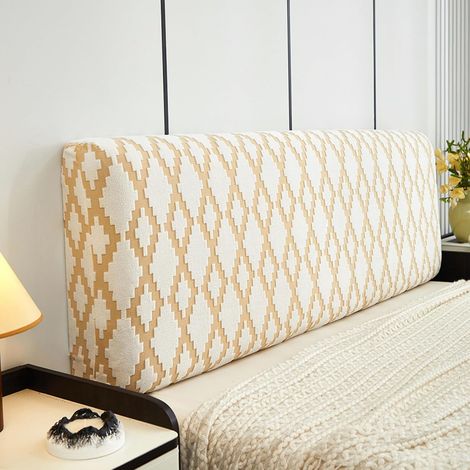 CCYKXA Generic Thick Elastic Headboard Cover Compatible with Double Beds Dustproof Protection for Upholstered or Wooden Headboards Orange 210-230cm (1/5)