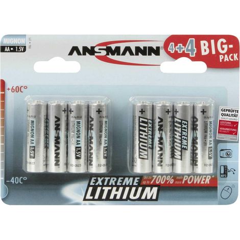 ANSMANN Extreme Lithium AA - Batterie 8 x AA-Typ - Li (1/2)