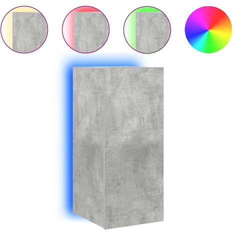 Maison Exclusive - TV-Wandschrank mit LED-Leuchten Betongrau 30,5
