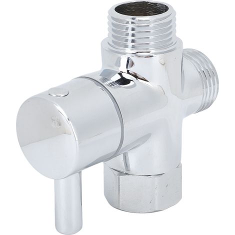 Robinet inverseur de douche 3 voies G1/2 en cuivre pour bras de douche à main, finition électroplaquée (1/5)