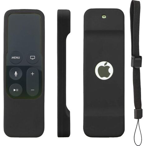 Étui de protection en silicone antidérapant avec dragonne, compatible avec l' TV 4K de 4e génération et ses télécommandes Siri.