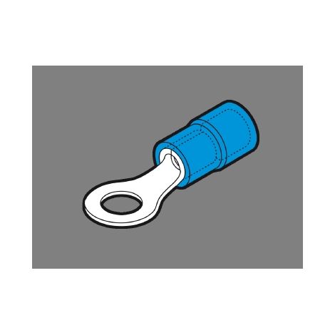 Capicorda blu a occhiello Ø2,5mm foro 10mm isolato CEMBFM10