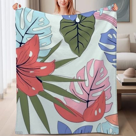 Couverture de lit en polaire, jeté doux et chaud idéal pour le printemps, légère et luxueuse en microfibre de polyester, décoration pour chambre et salon, ajout parfait à la décoration, cadeau adapté (1/4)