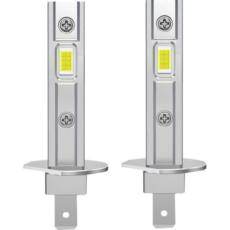 Nouvelles Ampoules Phare LED Auto H1, 1:1 Plug & Play, Puces 3570 CSP, Sans Ventilateur, Installation Sans Modification, Lot de 2 (1/4)